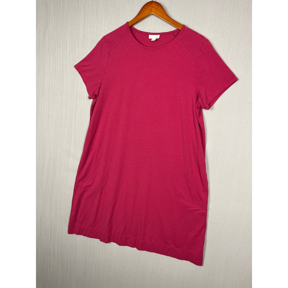 J. Jill T-Shirt Dress Women L Pink Pima Cotton Modal Knit Casual Pockets